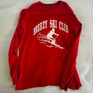 Breezy ski club Red long sleeve tshirt size large